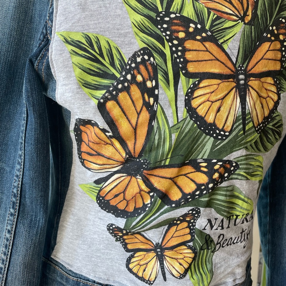 Jessica Simpson butterfly patch jean jacket - Picture 4 of 10